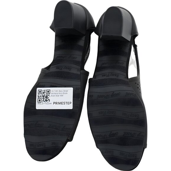 Easy Street Amiri Block Heel Peep Toe Sandals Black Women's US 10M - Picture 6 of 6